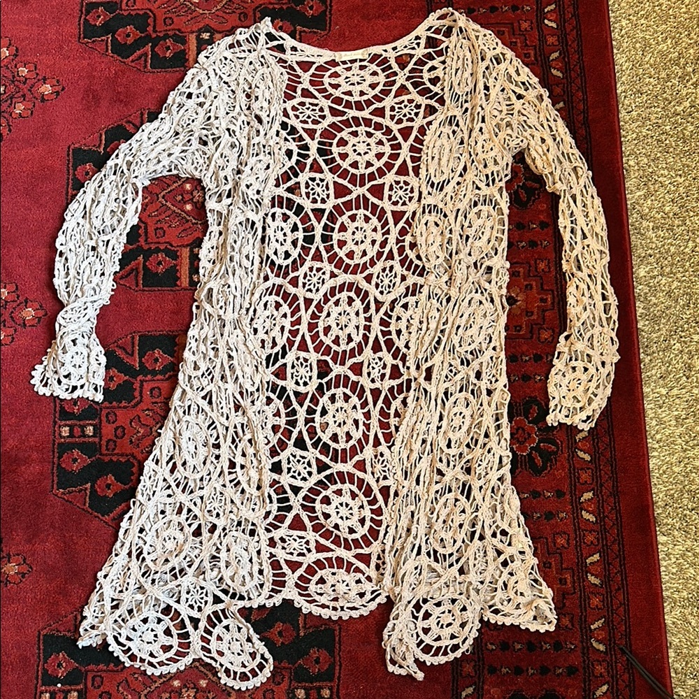 Altar’d State Cream Crochet Lace Kimono